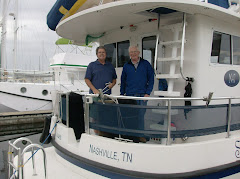 Mike and Fred ready to head out aboard  SEA DREAM.  That is SILVER QUEEN in the next slip.