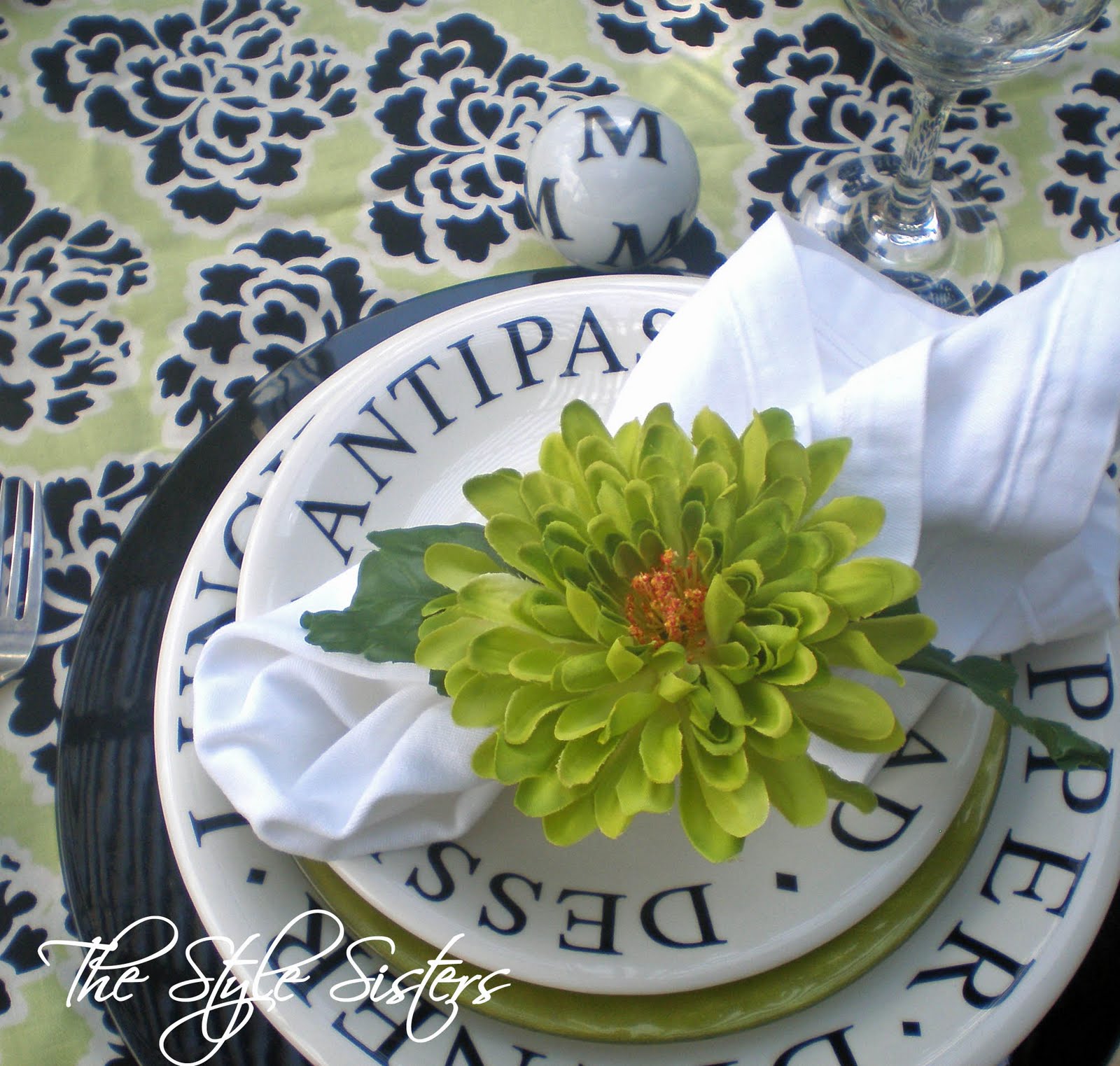 LIme Green Tablescape Centerpiece Wednesday The Style Sisters