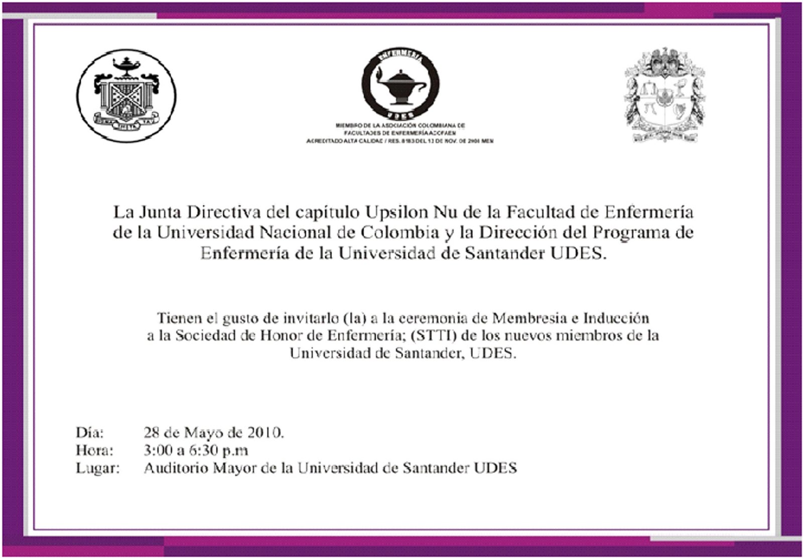 ENFERMERÍA UDES EN ASOCIACIÓN INTERNACIONAL ENFERMERÍA UDES EN ASOCIACIÓN INTERNACIONAL