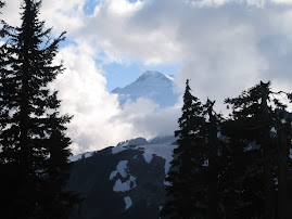 Mt. Baker peeking through the clouds