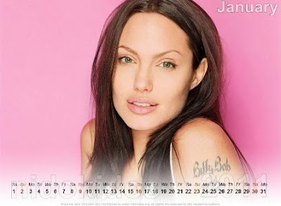Angelina Jolie Desktop Calendar 2011