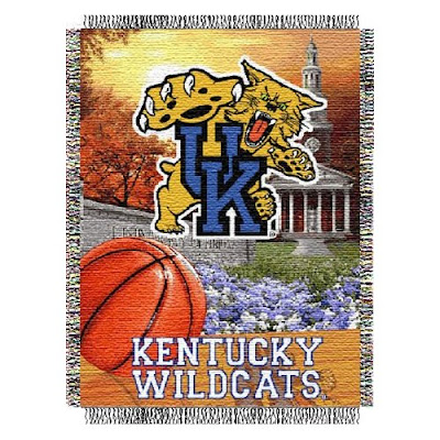 University of Kentucky Wildcats basketball throw blanket.