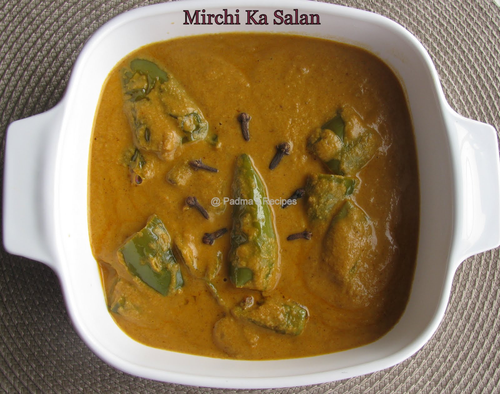 Padmau0026#39;s Recipes: MIRCHI KA SALAN