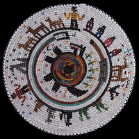 Navajo Coyote Collage Basket