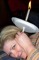 Laura burning an ear candle