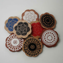 Mixed colour doily brooches