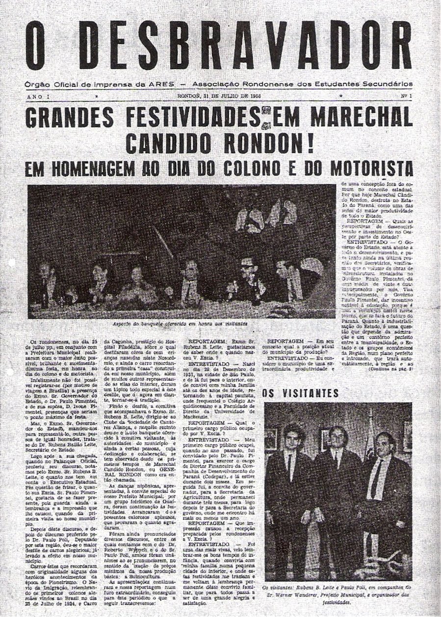 Memória Rondonense - Resgatando a história do Oeste Paranaense