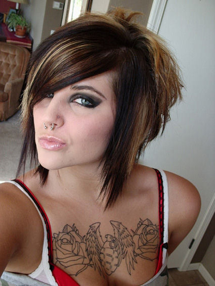Female chest tattoo