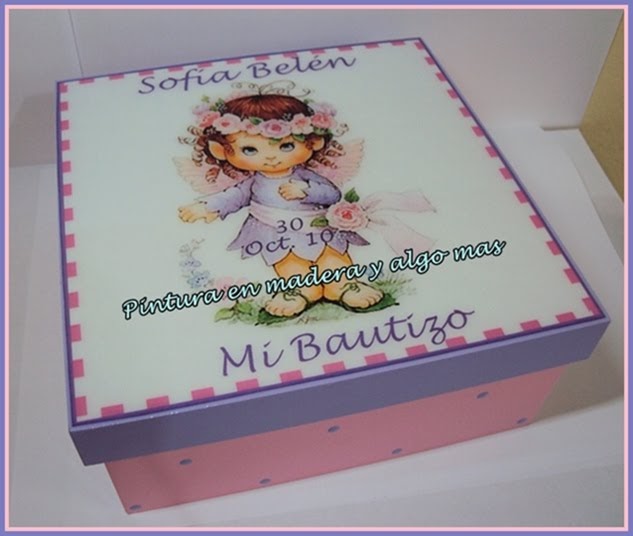 Pintura en Madera y algo mas : CAJA PARA CAPILLOS DE BAUTIZO