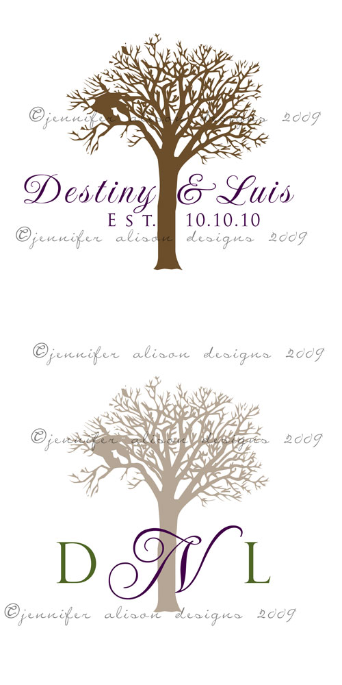 tree wedding monograms Facebook 