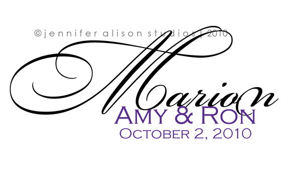 Amy Ron traditional wedding monogram