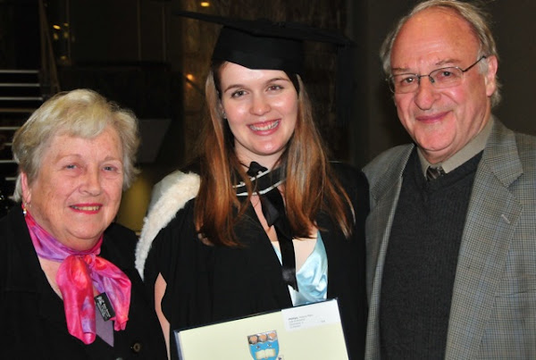 Jessica with her proud grandparents, John and Mary Carman.