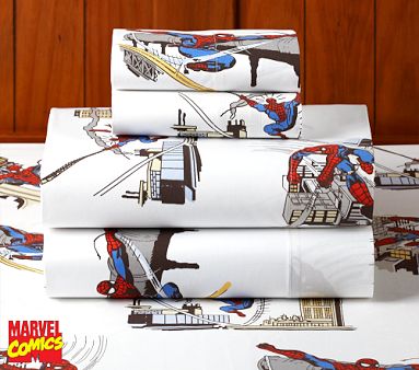 pottery barn spiderman sheets