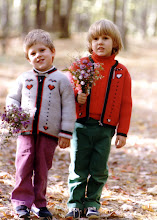 Cassrandra's Son and Daughter Gathering Wildflowers at our Farm - 1984