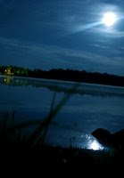 lake on Halloween night