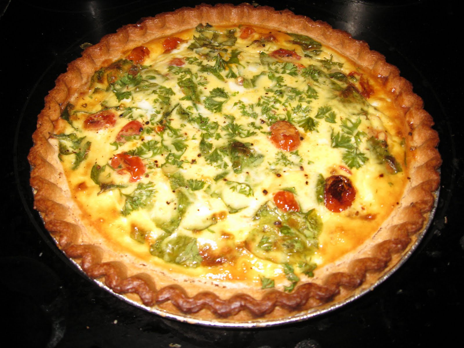 Lettuce Eat Locally! Roasted Tomato and Spring Onion Quiche