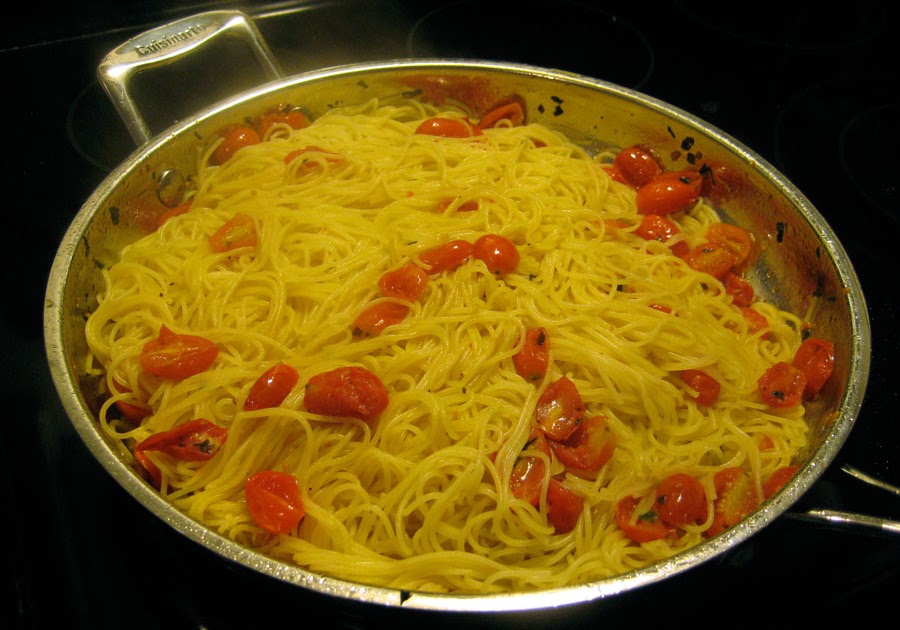"So what are you making for dinner?" Pasta with Grape Tomatoes