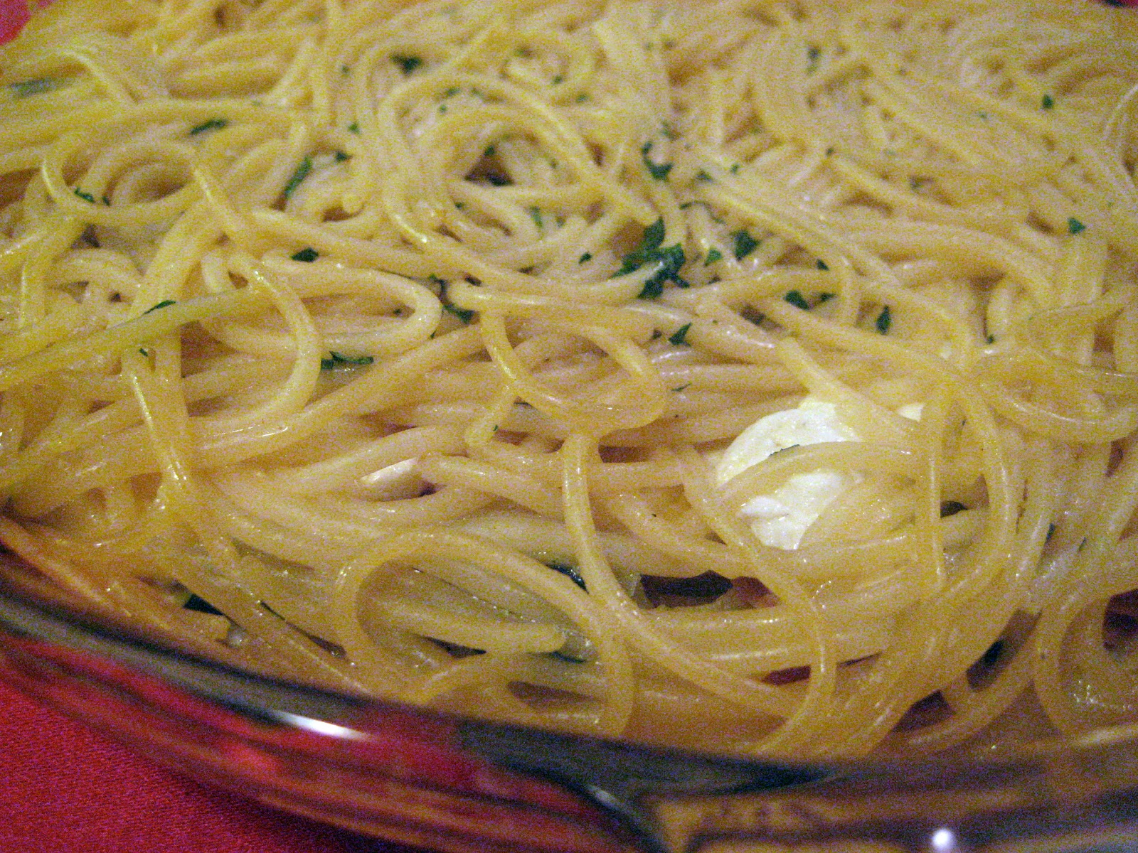 Spaghetti Pie with Pecorino Cheese, Prosciutto and Zucchini