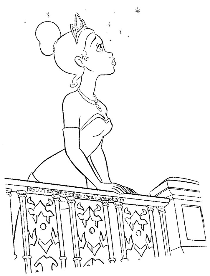 walt disney princesses coloring pages. Princess Tiana and the Frog is