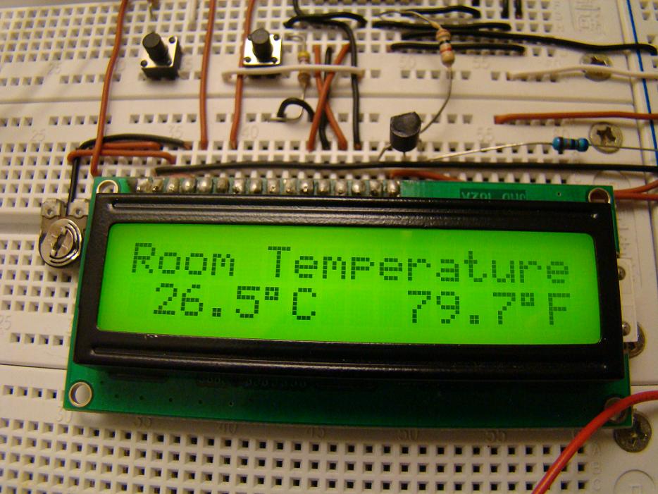 Centigrade and Fahrenheit Scale Digital Thermometer with LCD Display