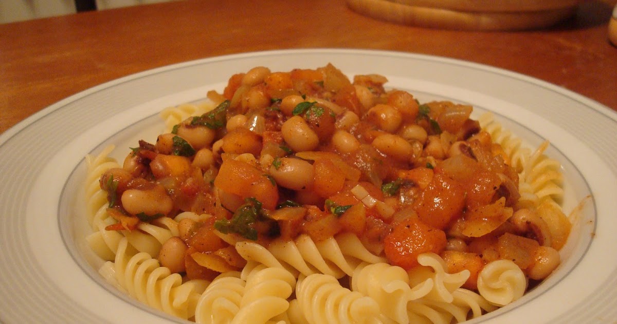 Naina's recipes West Indies Black eyed Peas with Pasta