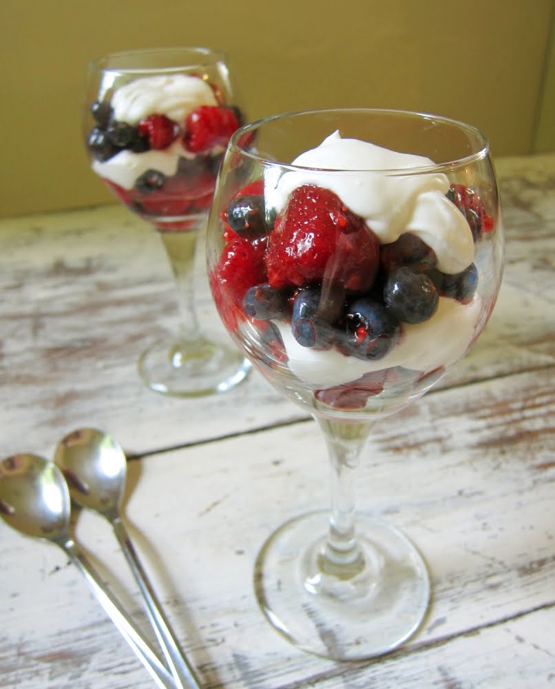 last call for corn summer berries with cointreau and mascarpone cream