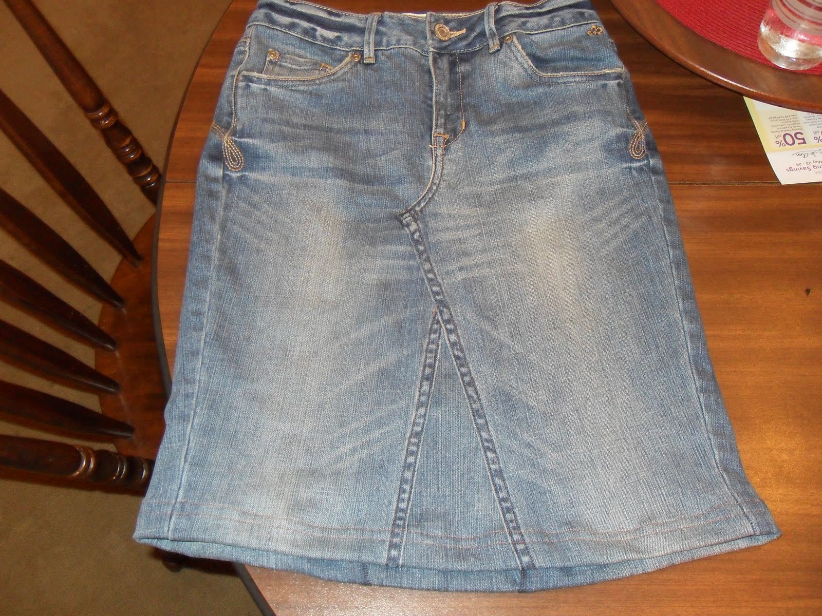 Simple Joy Crafting Jean Skirt Recycling a pair of jeans