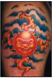 sun and stars tattoos design