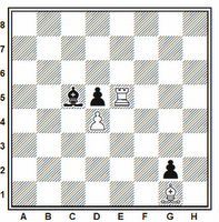 Um peão de xadrez branco e peões pretos no tabuleiro de xadrez