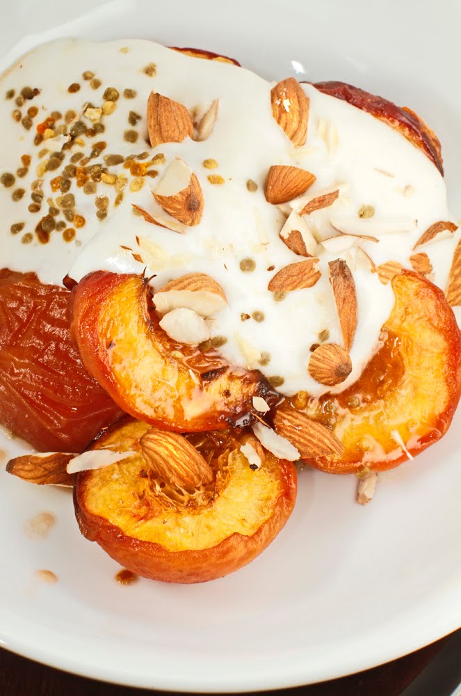 The Chubby Vegetarian OvenRoasted Peaches and 'Cream'