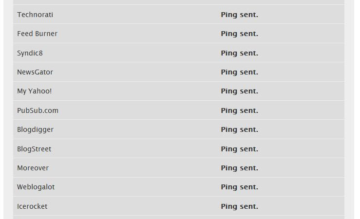 Ping menggunakan Ping-o-Matic