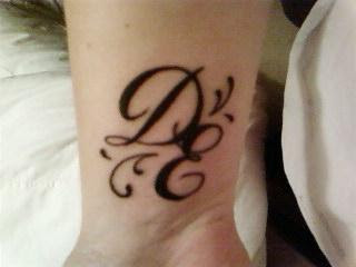 D initials tattoo
