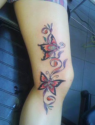 lower back butterfly tattoos