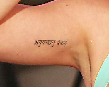 katy perry Sanskrit tattoo