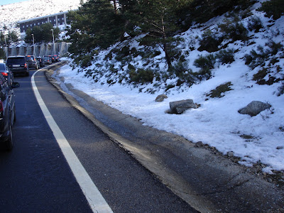 Navacerrada, nieve, Honda Shadow y caldito calentito