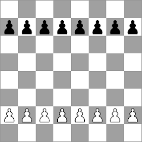 O primeiro movimento de peão em um jogo de xadrez