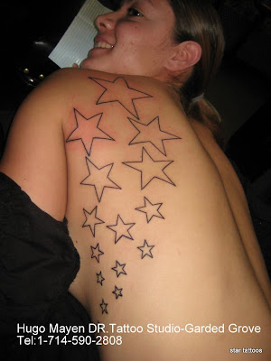 Star Tattoos For Girls On Lower Back. girls tattoos on ack of neck.