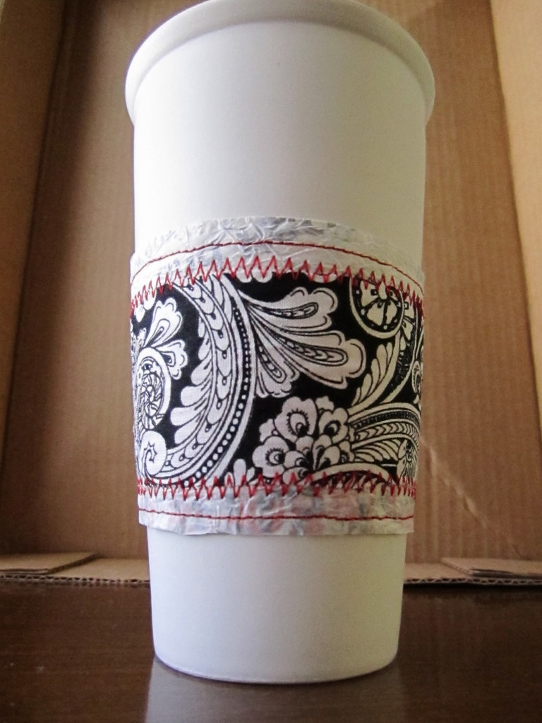 Found in the "Ali" Reusable Coffee sleeve From Recycled grocery bags!