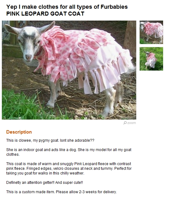 Stuff by Cher Weekend Whimsy . . . Goat in a Coat