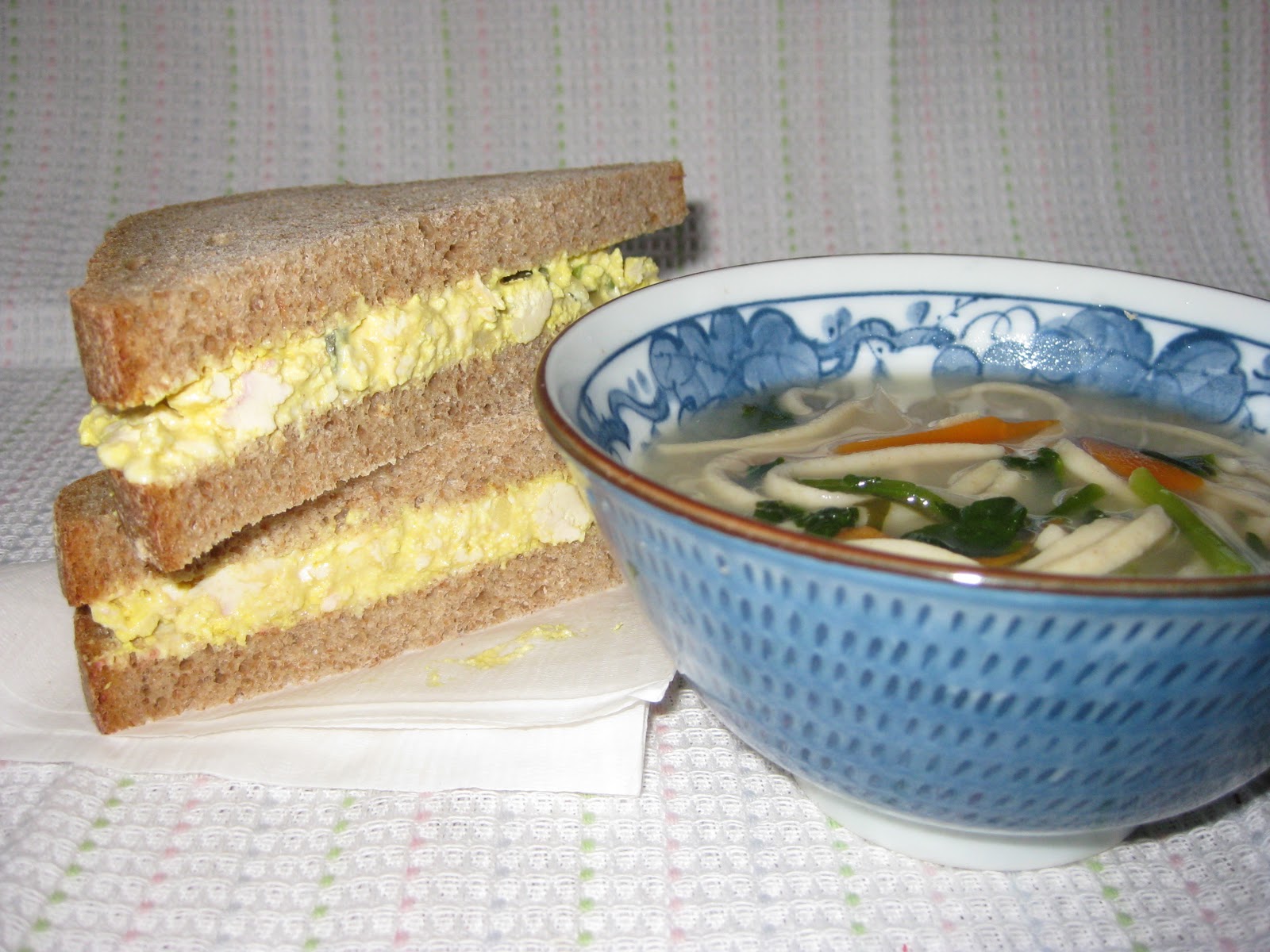 Alice's Rest au Rant "Chicken Noodle Soup" and "Egg" Salad Sandwich