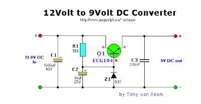Converter 12 Volt to 9 Volt DC