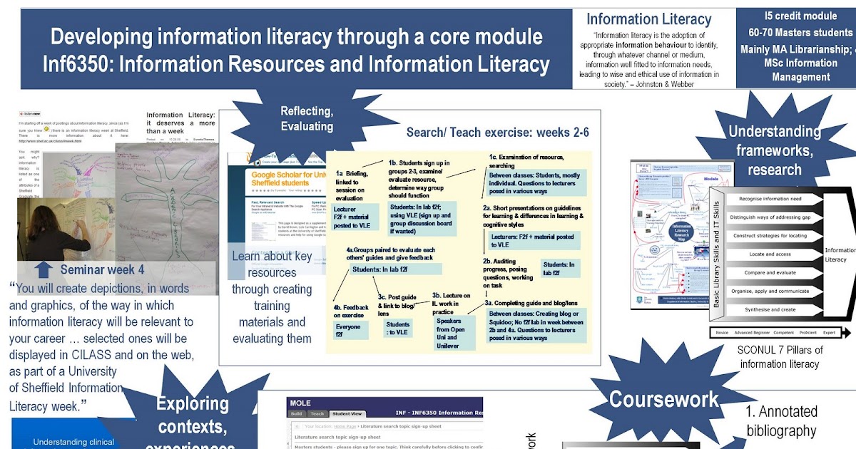 Information Literacy log Information literacy in a core module poster