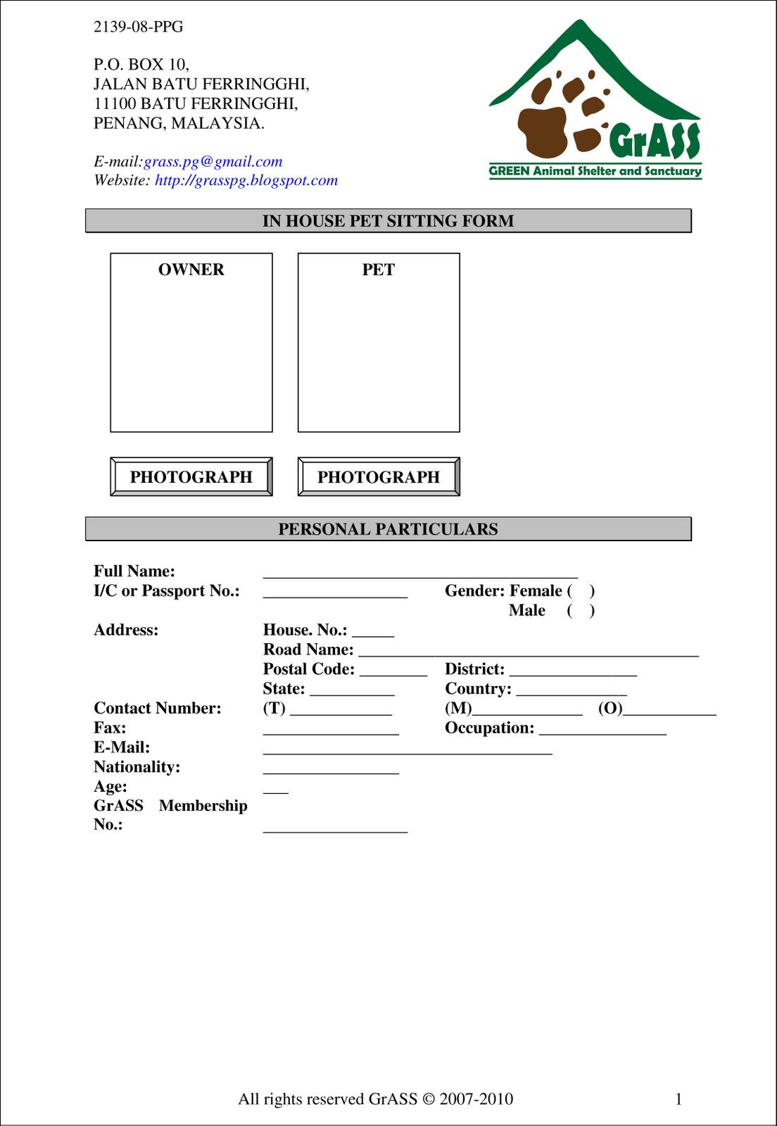 pet sitter forms