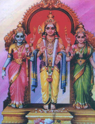 Picture of Lord Muruga with Valli Deivayanai