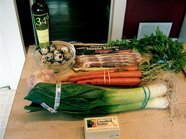 French Laundry at Home: Bacon & Eggs: Soft Poached Quail Eggs with