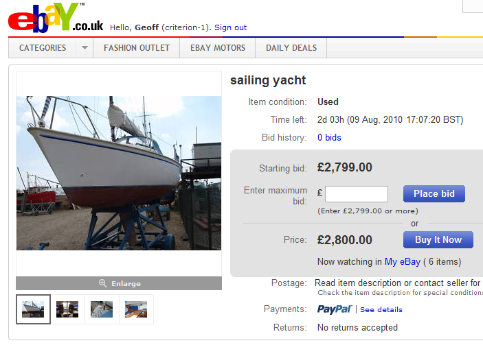 Messing About In Boats How Not To Sell A Boat Case Study Sailing Yacht On Ebay