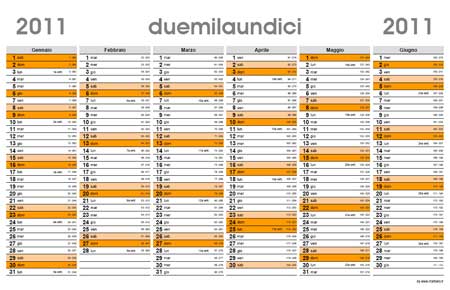 Planner 2011 with week numbers