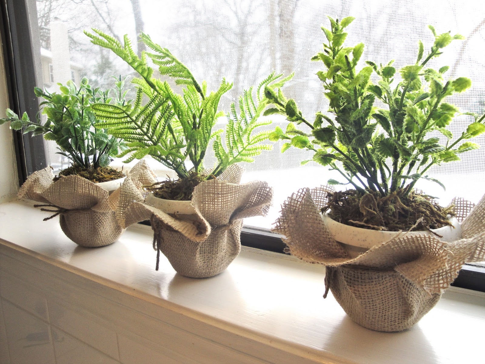 Posh House Originals DIY Faux Potted Plants Wrapped in Burlap