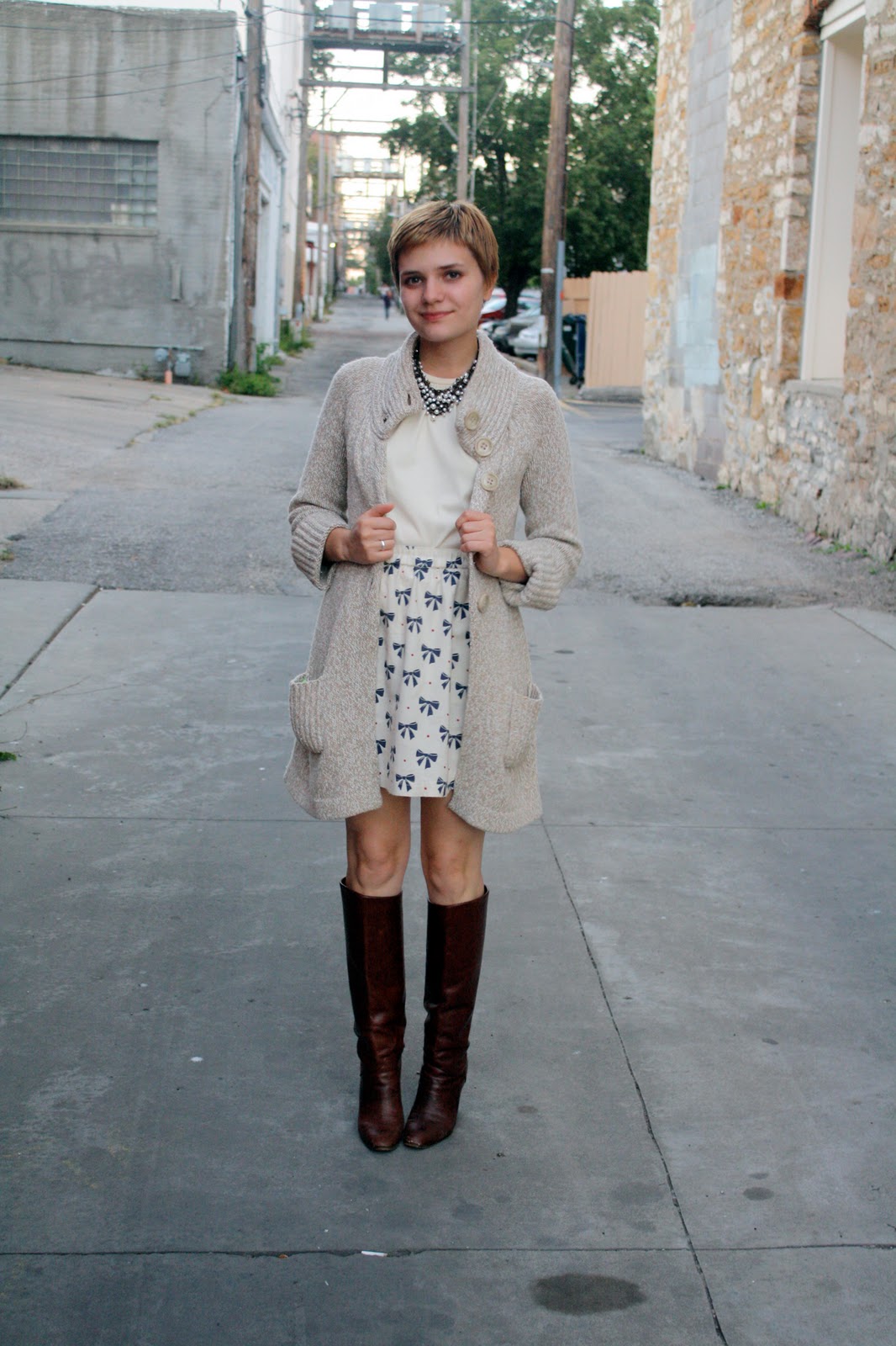 short skirt with jacket