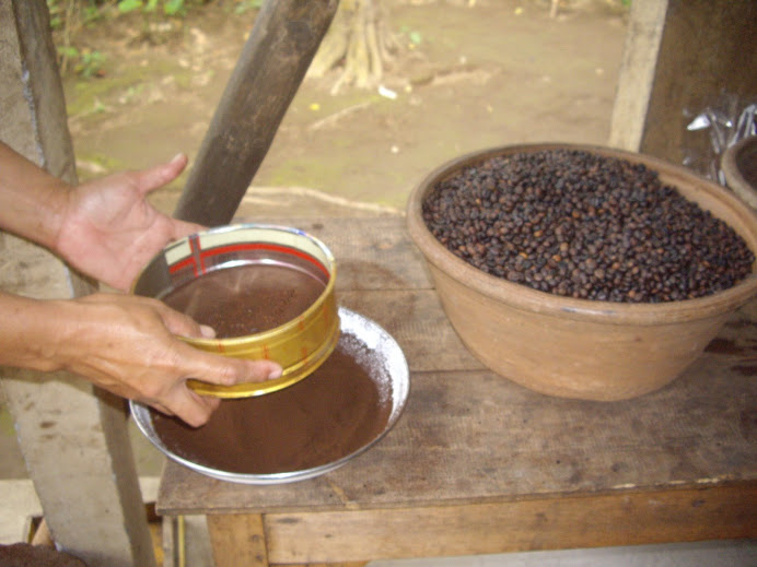 DEMONSTRATION FARM--KOPI TUBRUK.  TRADITIONAL BALINESE COFFEE MAKING AND PROCESSING TECHNIQUE